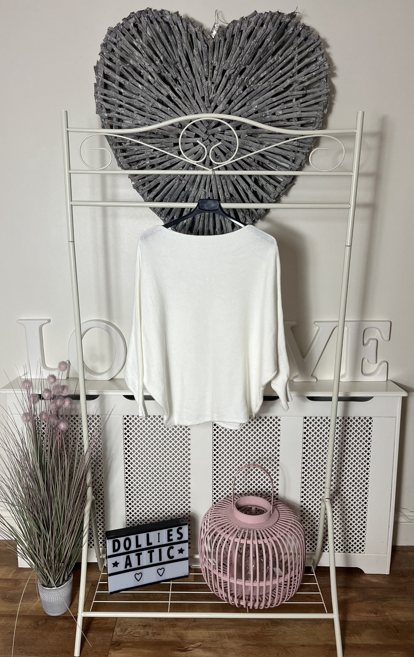 Batwing jumper-Winter white