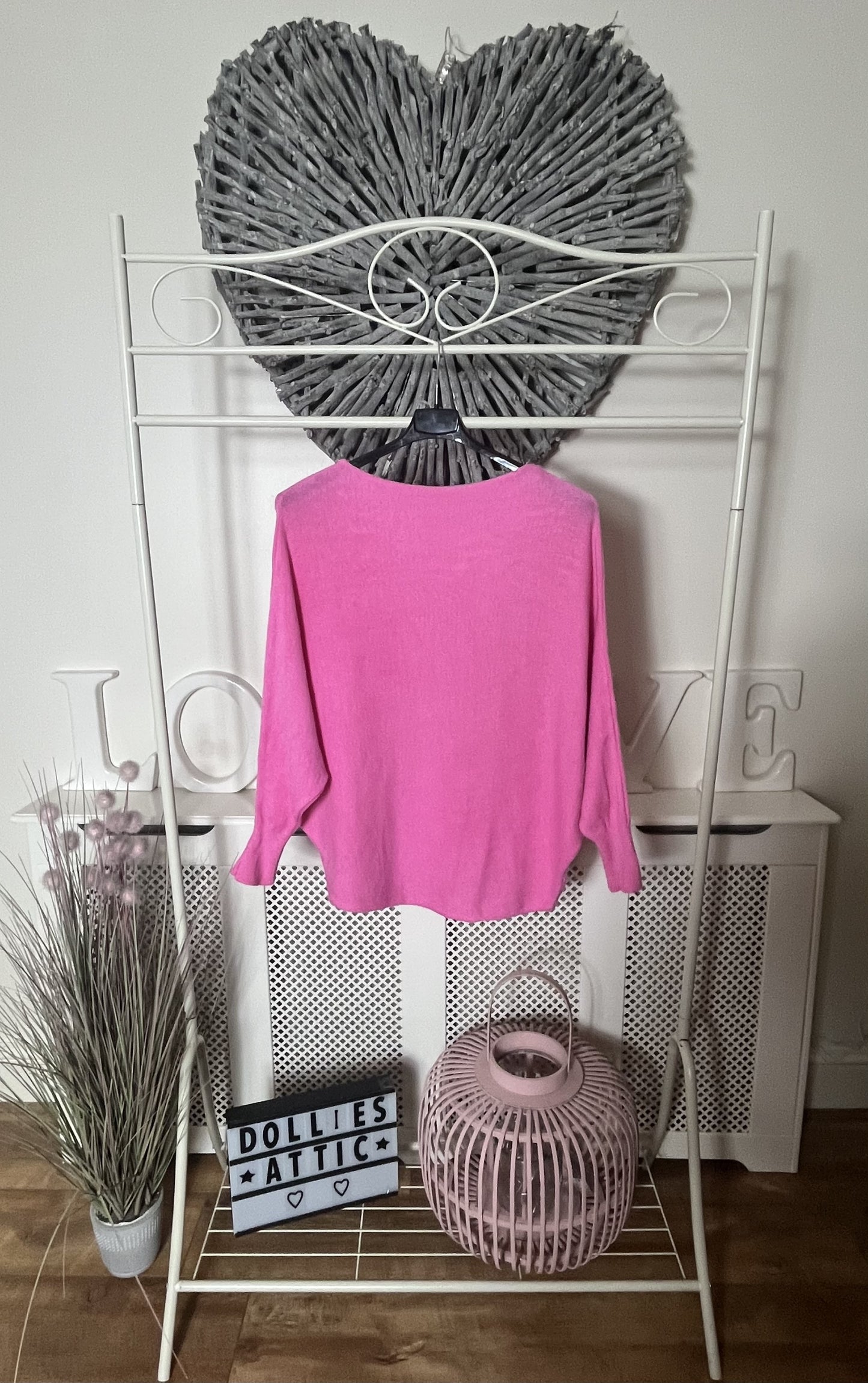 Batwing jumper-Mid pink