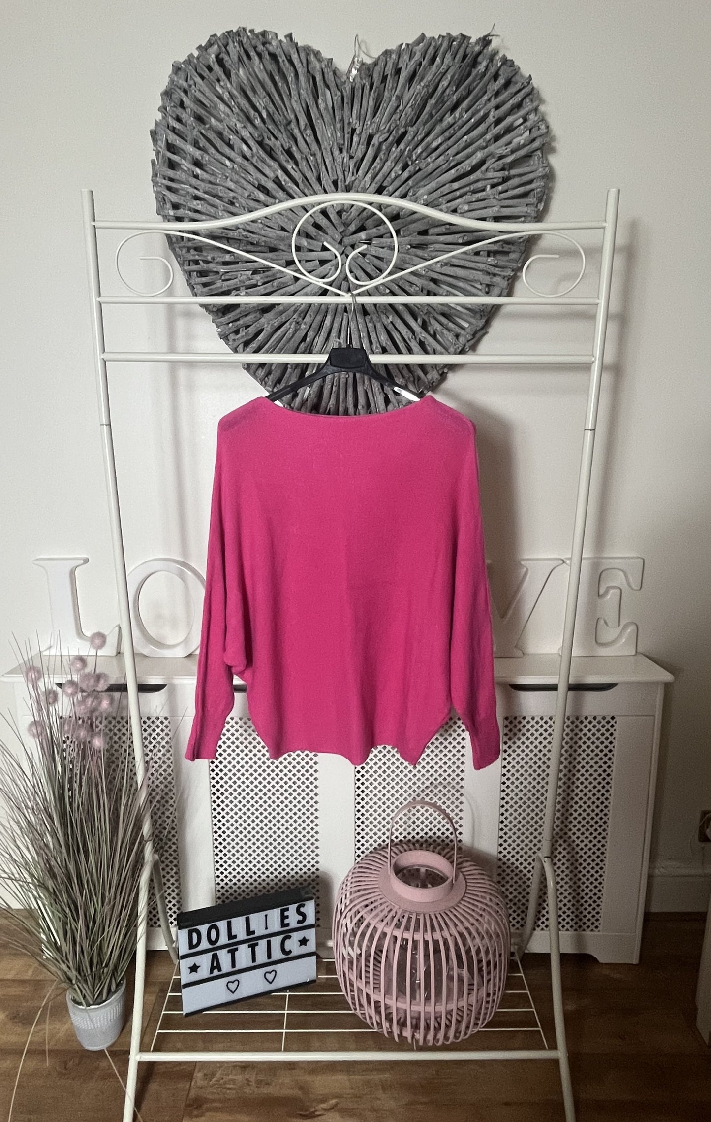 Batwing jumper-Fuchsia pink