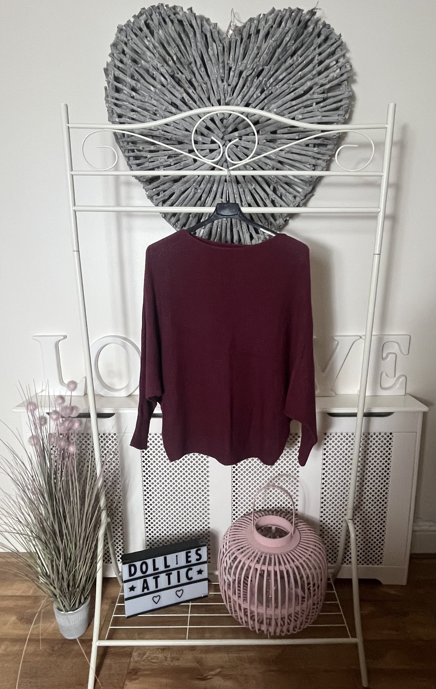 Batwing jumper-Burgundy