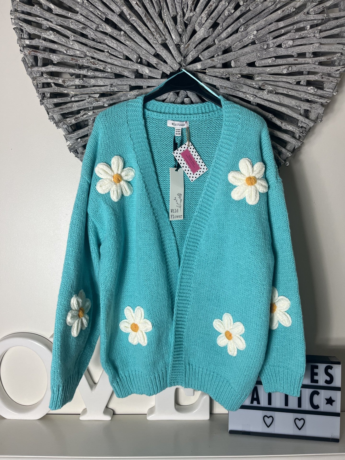 Daisy cardigan - turquoise
