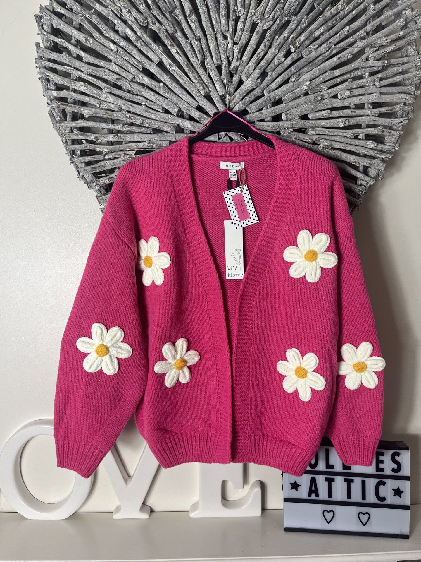 Daisy cardigan - fuchsia