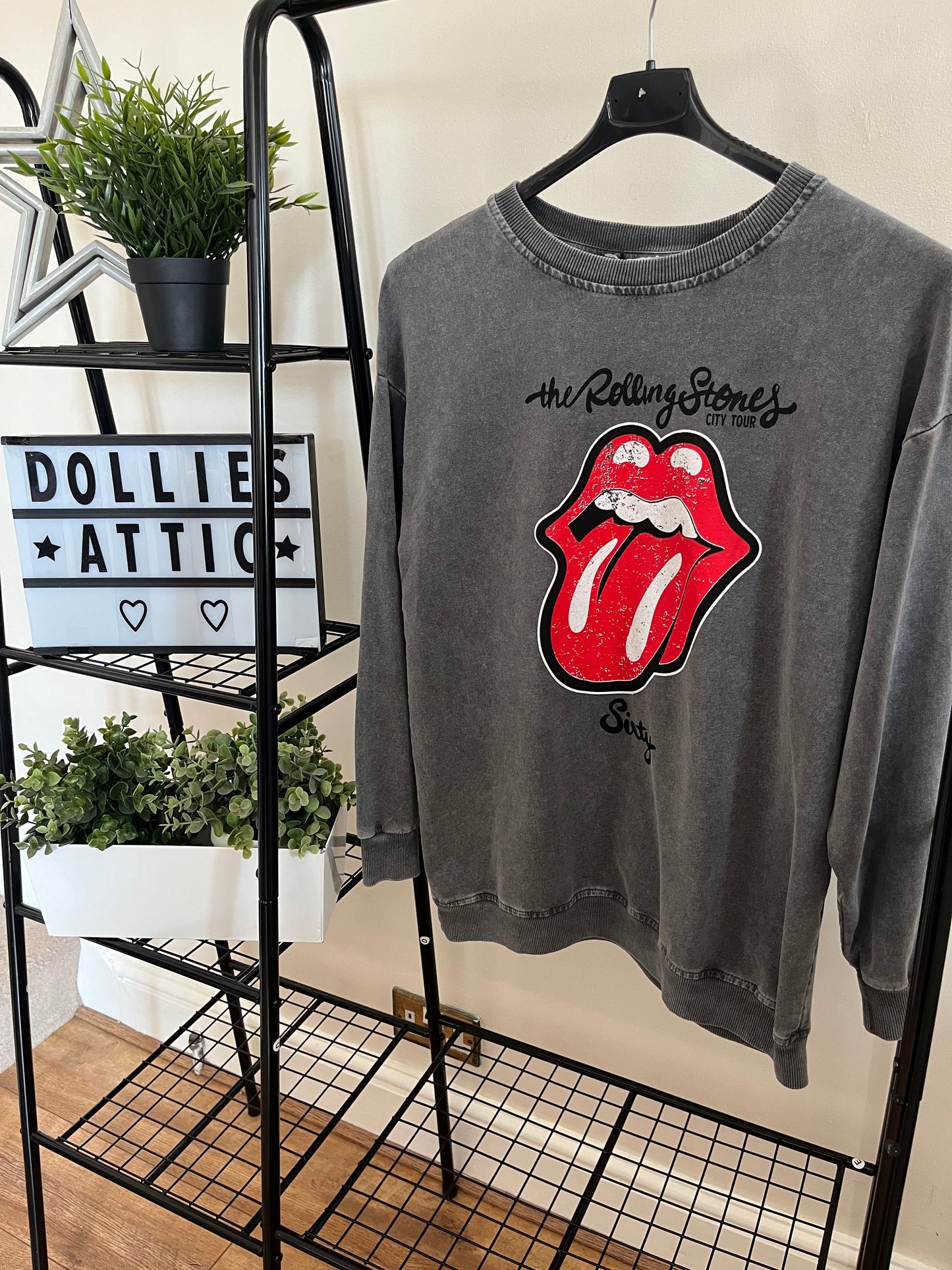 Charcoal rolling stones sweatshirt