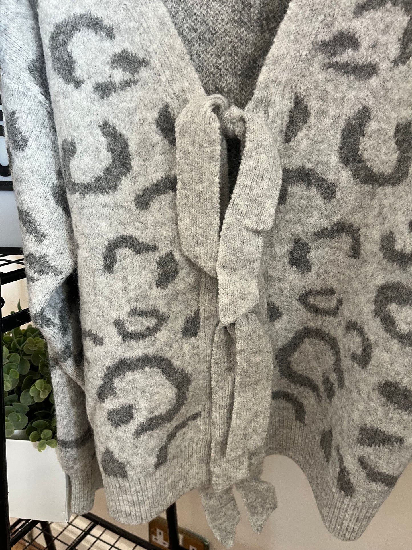 Grey leopard print cardi