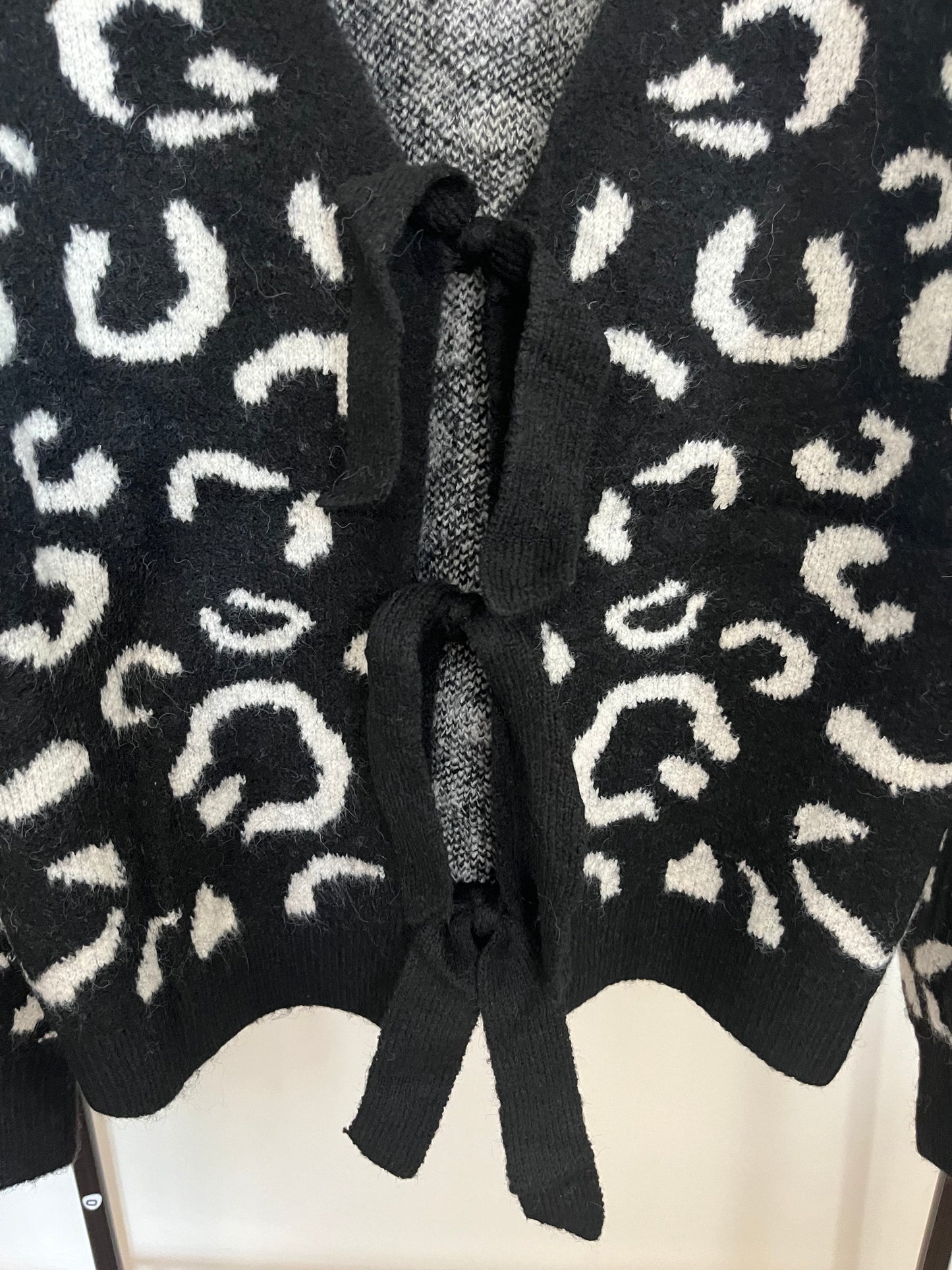 Black leopard print cardi