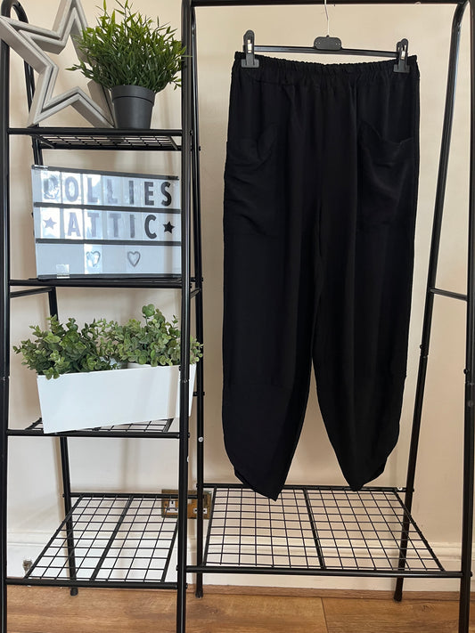 Black balloon trousers