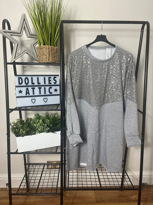 Grey sequin sweatshirt