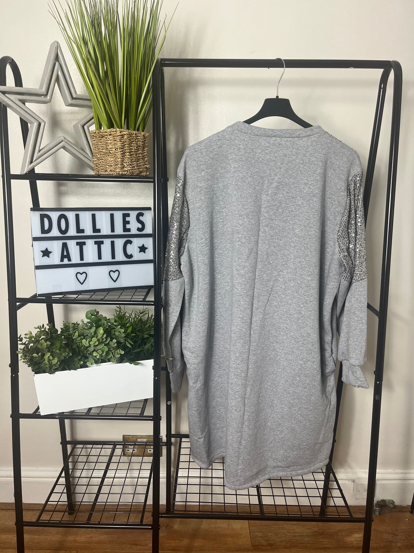 Grey sequin sweatshirt