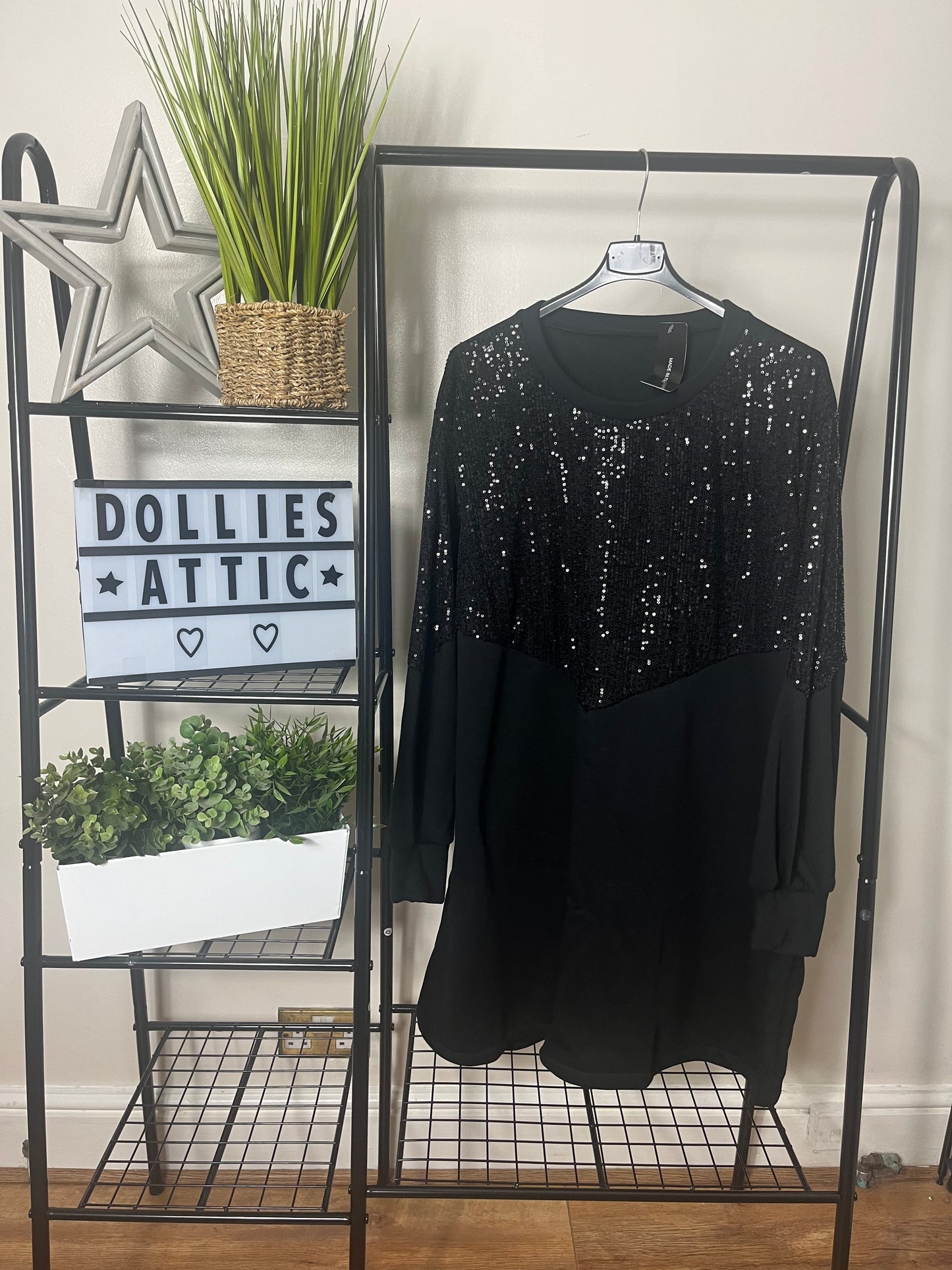 Black sequin sweatshirt