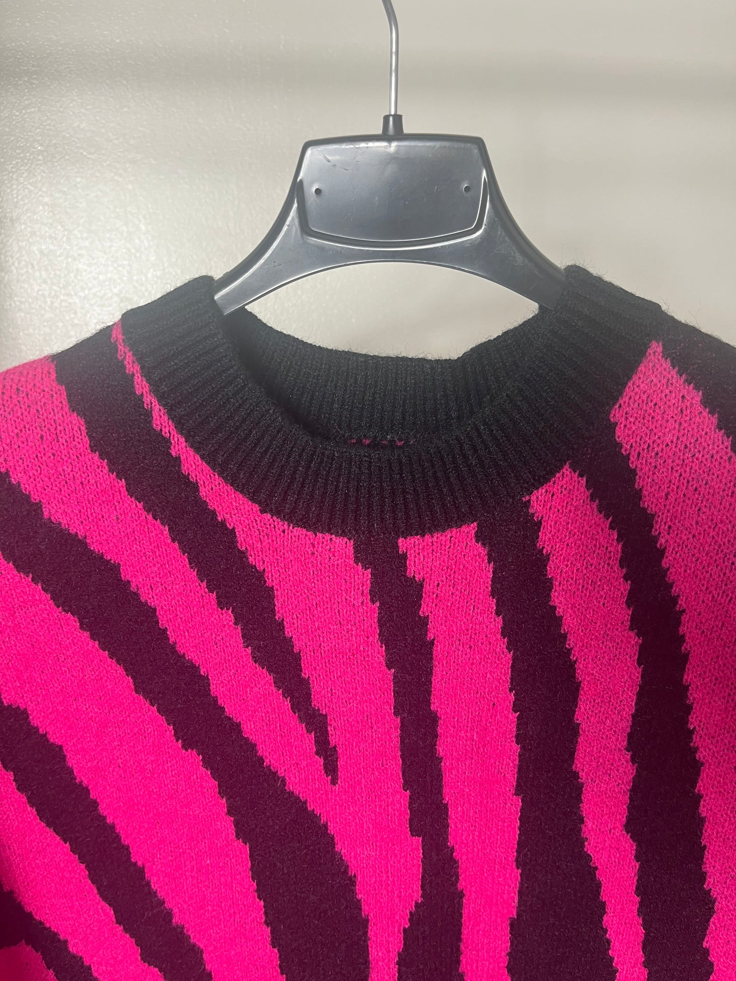 Fuchsia zebra print jumper